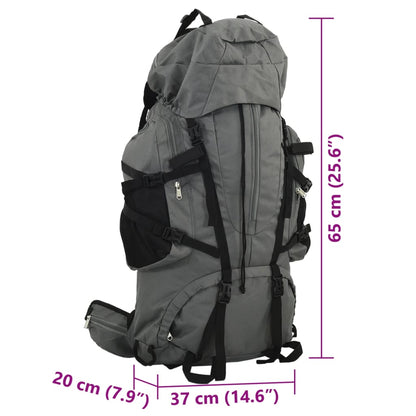 Mochila para caminhadas 60 L tecido oxford cinzento