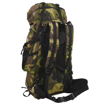 Mochila para caminhadas 60 L tecido oxford camuflagem verde