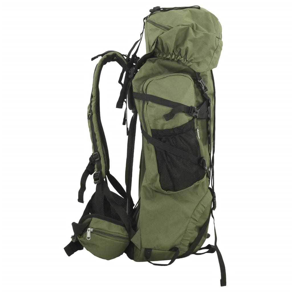 Mochila para caminhadas 60 L tecido oxford verde-tropa