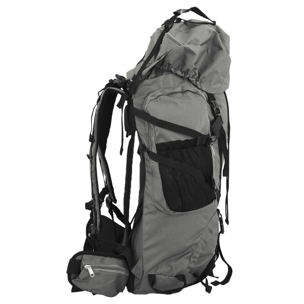 Mochila para caminhadas 80 L tecido oxford cinzento