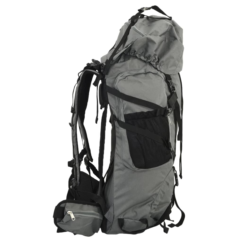 Mochila para caminhadas 100 L tecido oxford cinzento