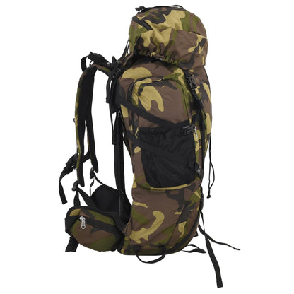 Mochila para caminhadas 100 L tecido oxford camuflagem verde