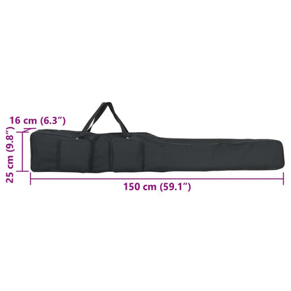 Saco para cana de pesca 150 cm tecido oxford preto