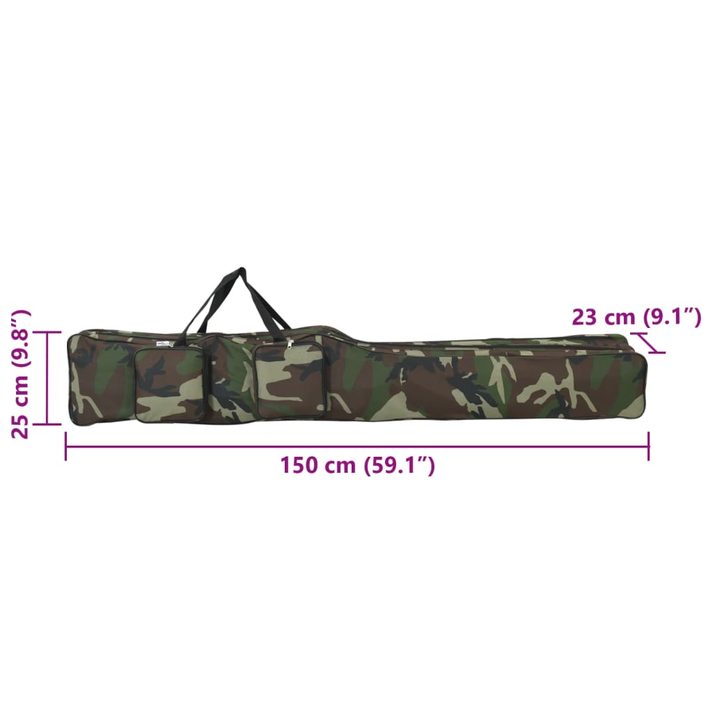 Saco para cana de pesca 150 cm tecido oxford camuflagem verde