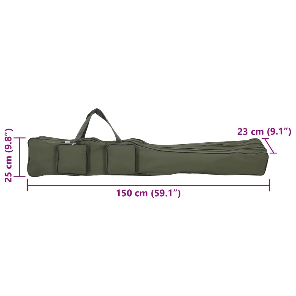 Saco para cana de pesca 150 cm tecido oxford verde-escuro