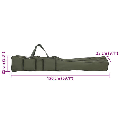 Saco para cana de pesca 150 cm tecido oxford verde-escuro