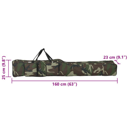 Saco para cana de pesca 160 cm tecido oxford camuflagem verde