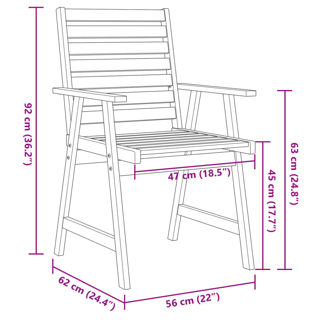 Conjunto de jantar p/ jardim 5 pcs madeira de acácia maciça