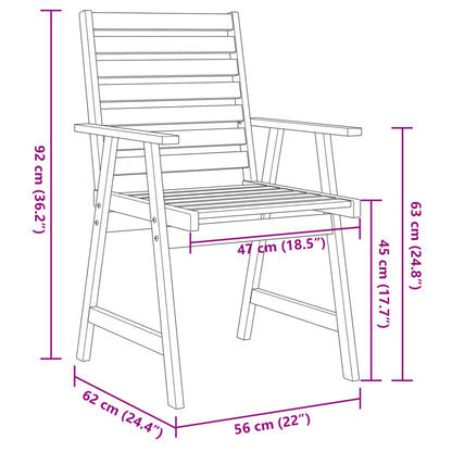 Conjunto de jantar p/ jardim 5 pcs madeira de acácia maciça