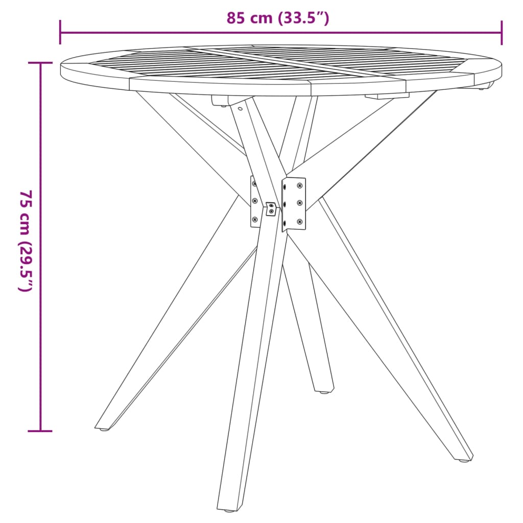 3 pcs conjunto de jantar para jardim madeira de acácia maciça