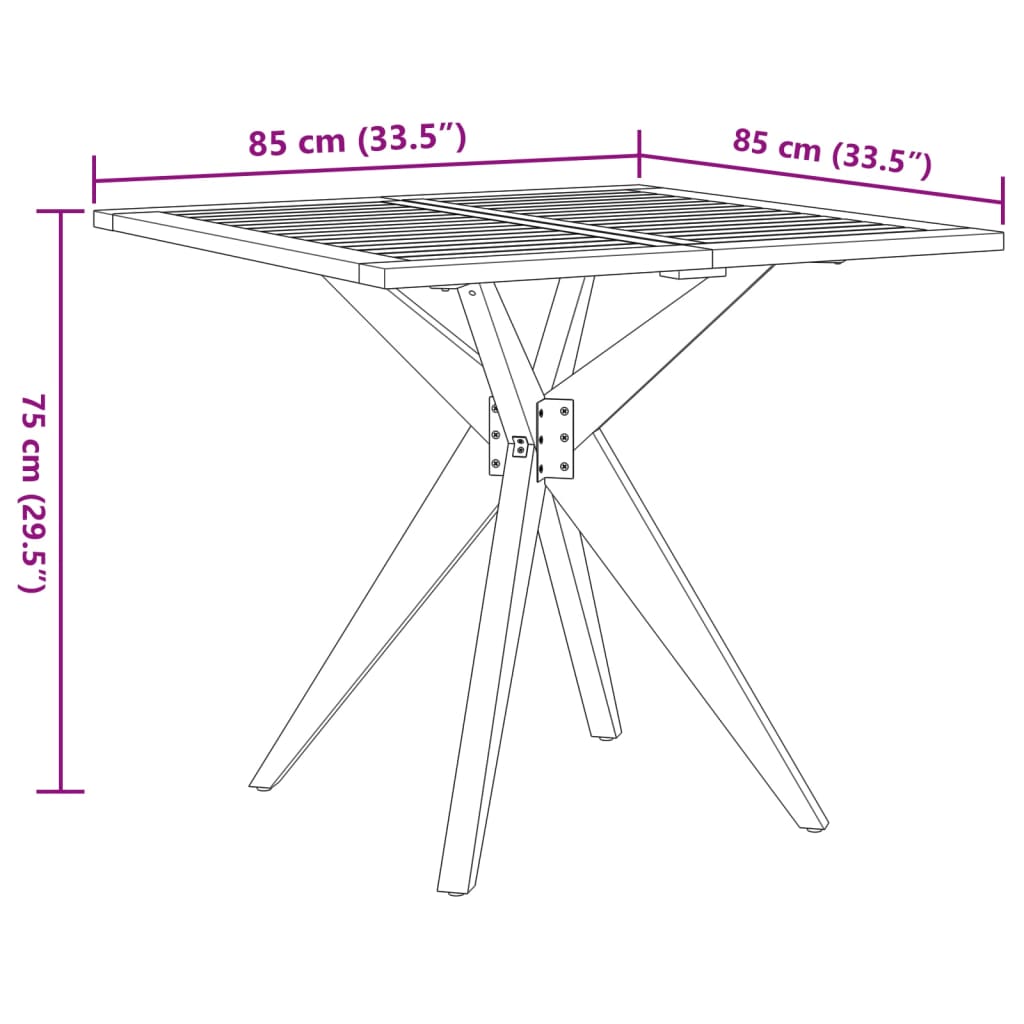 Conjunto de jantar p/ jardim 5 pcs madeira de acácia maciça