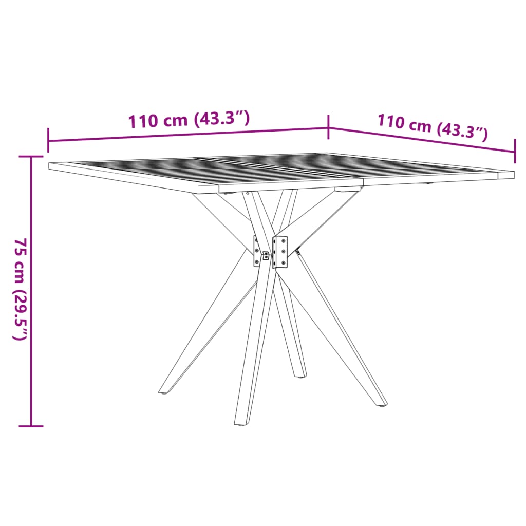 Conjunto de jantar p/ jardim 5 pcs madeira de acácia maciça