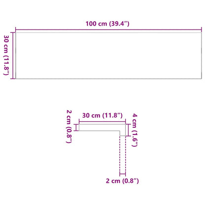 Tapetes de escada 2 pcs 100x30x2cm carvalho maciço não tratado