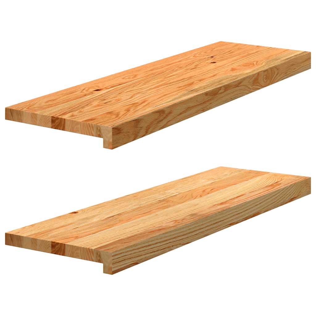 Tapetes de escada 2 pcs 80x30x2 cm carvalho castanho-claro