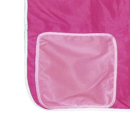 Cama alta para criança com túnel 80x200 cm pinho maciço rosa