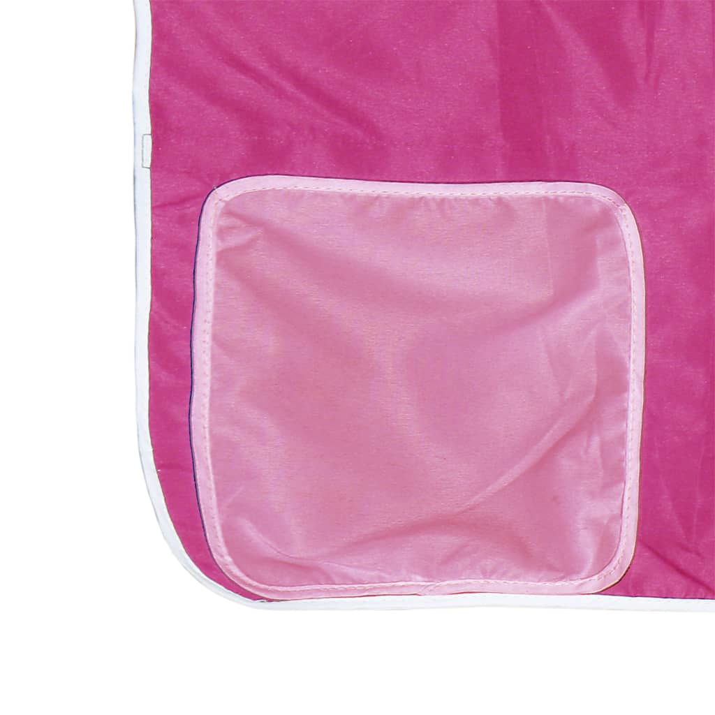 Cama alta para criança com túnel 90x200 cm pinho maciço rosa