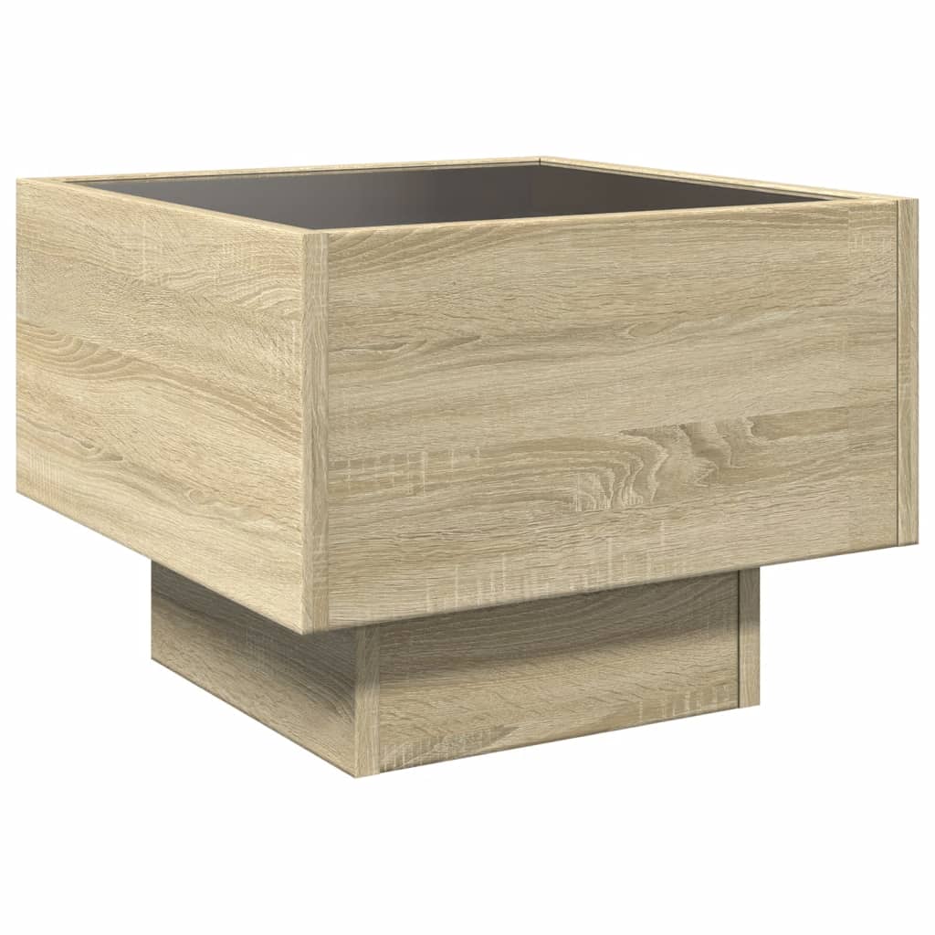 Mesa de cabeceira c/ LED Infinity 40x40x30 cm carvalho sonoma