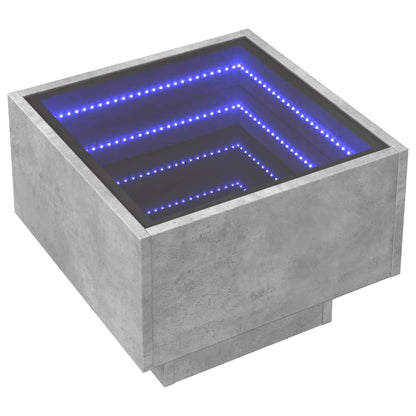 Mesa de cabeceira c/ LED Infinity 40x40x30 cm cinzento cimento