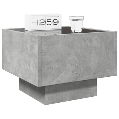 Mesa de cabeceira c/ LED Infinity 40x40x30 cm cinzento cimento