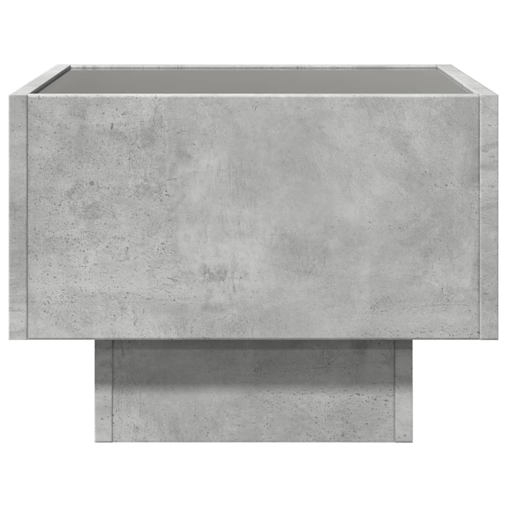 Mesa de cabeceira c/ LED Infinity 40x40x30 cm cinzento cimento