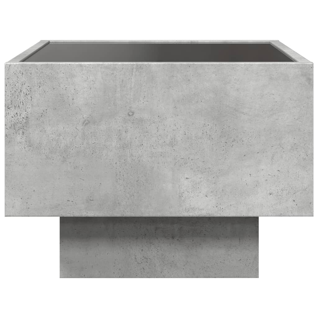 Mesa de cabeceira c/ LED Infinity 40x40x30 cm cinzento cimento