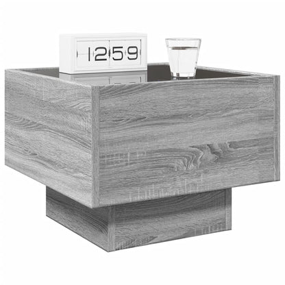 Mesa de cabeceira c/ LED Infinity 40x40x30 cm cinzento sonoma