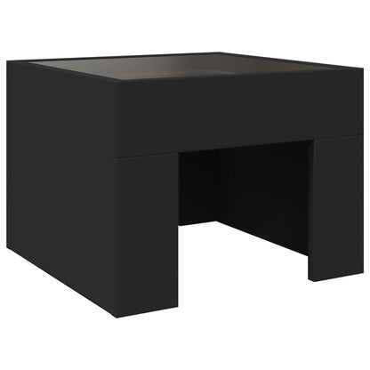 Mesa de cabeceira com luzes LED Infinity 40x40x30 cm preto