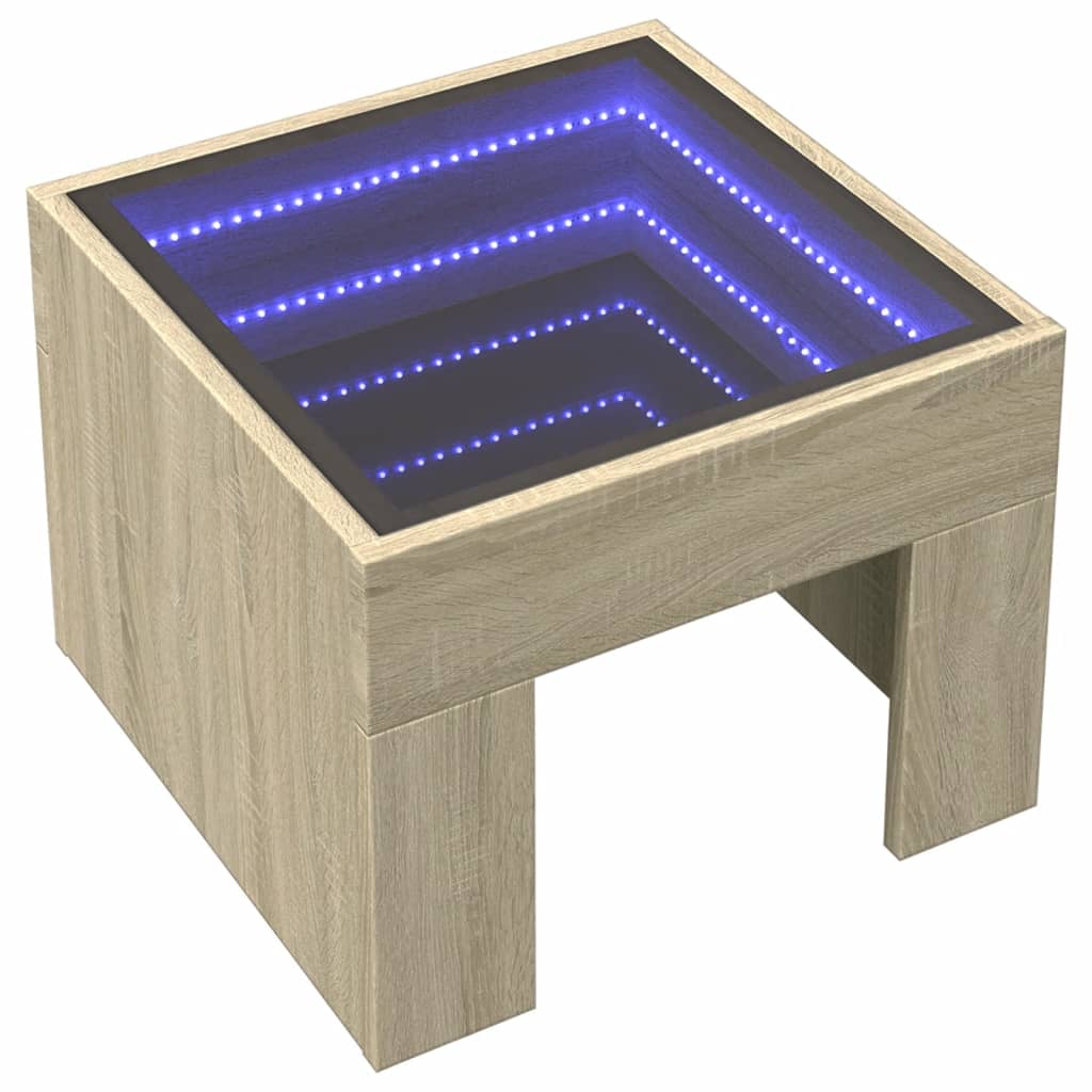 Mesa de cabeceira c/ LED Infinity 40x40x30 cm carvalho sonoma