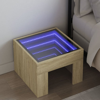 Mesa de cabeceira c/ LED Infinity 40x40x30 cm carvalho sonoma