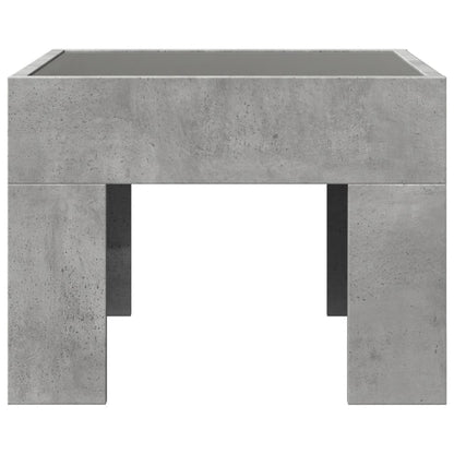 Mesa de cabeceira c/ LED Infinity 40x40x30 cm cinzento cimento