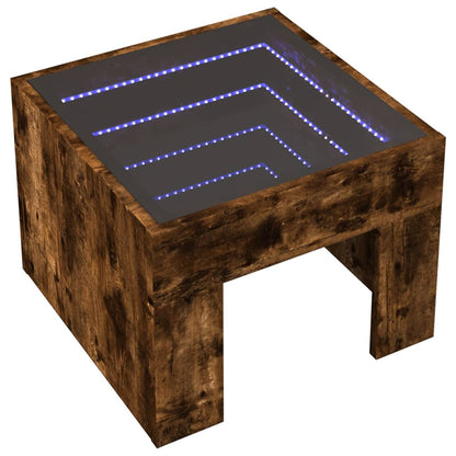 Mesa de cabeceira c/ LED Infinity 40x40x30 cm carvalho fumado