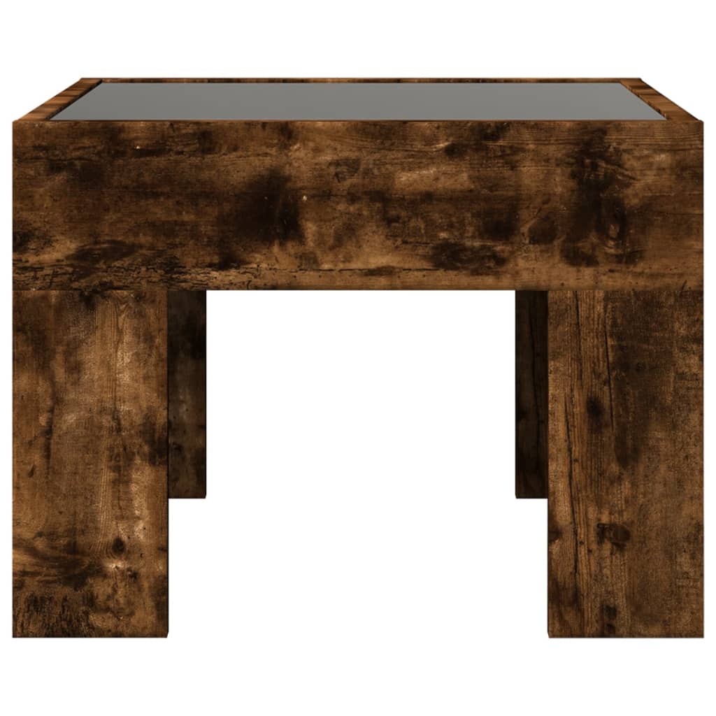 Mesa de cabeceira c/ LED Infinity 40x40x30 cm carvalho fumado