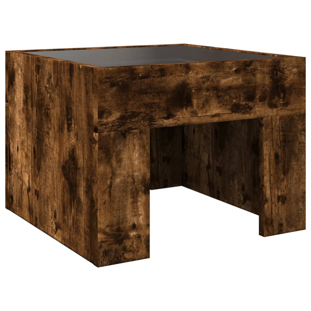 Mesa de cabeceira c/ LED Infinity 40x40x30 cm carvalho fumado