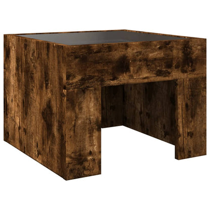 Mesa de cabeceira c/ LED Infinity 40x40x30 cm carvalho fumado