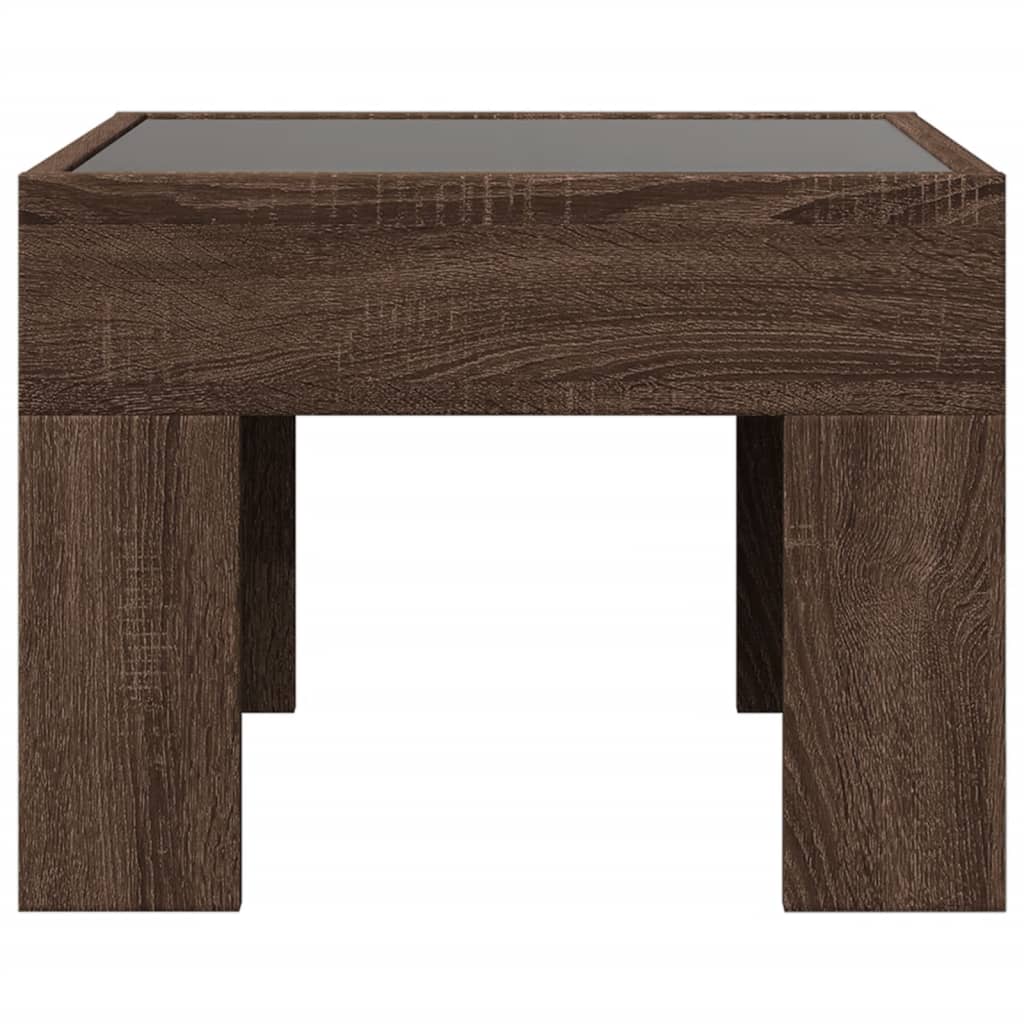 Mesa de cabeceira c/ LED Infinity 40x40x30 cm carvalho castanho