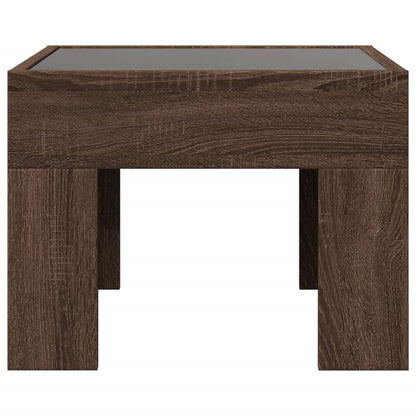 Mesa de cabeceira c/ LED Infinity 40x40x30 cm carvalho castanho