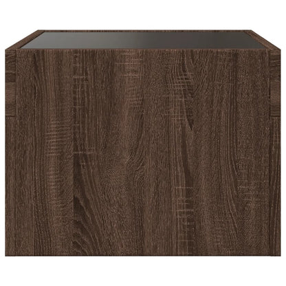 Mesa de cabeceira c/ LED Infinity 40x40x30 cm carvalho castanho