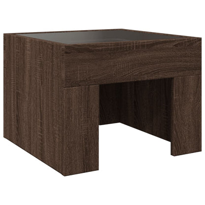 Mesa de cabeceira c/ LED Infinity 40x40x30 cm carvalho castanho