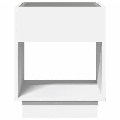 Mesa de cabeceira com luzes LED Infinity 40x40x50 cm branco