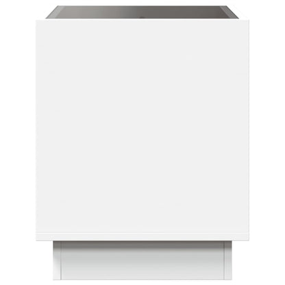 Mesa de cabeceira com luzes LED Infinity 40x40x50 cm branco