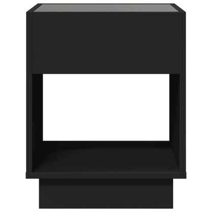 Mesa de cabeceira com luzes LED Infinity 40x40x50 cm preto