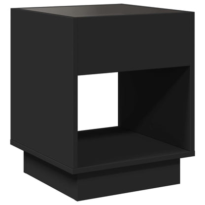 Mesa de cabeceira com luzes LED Infinity 40x40x50 cm preto