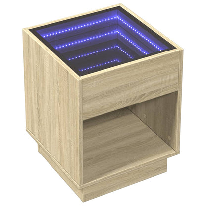 Mesa de cabeceira c/ LED Infinity 40x40x50 cm carvalho sonoma