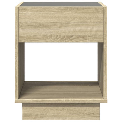 Mesa de cabeceira c/ LED Infinity 40x40x50 cm carvalho sonoma