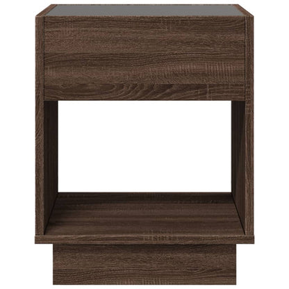 Mesa de cabeceira c/ LED Infinity 40x40x50 cm carvalho castanho