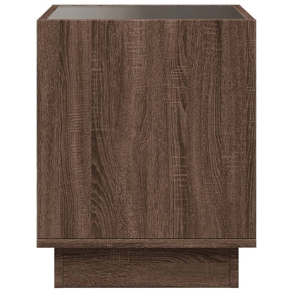 Mesa de cabeceira c/ LED Infinity 40x40x50 cm carvalho castanho