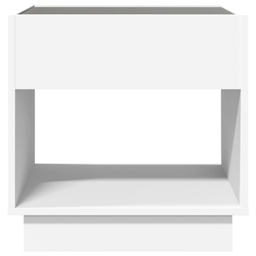 Mesa de cabeceira com luzes LED Infinity 50x50x50 cm branco