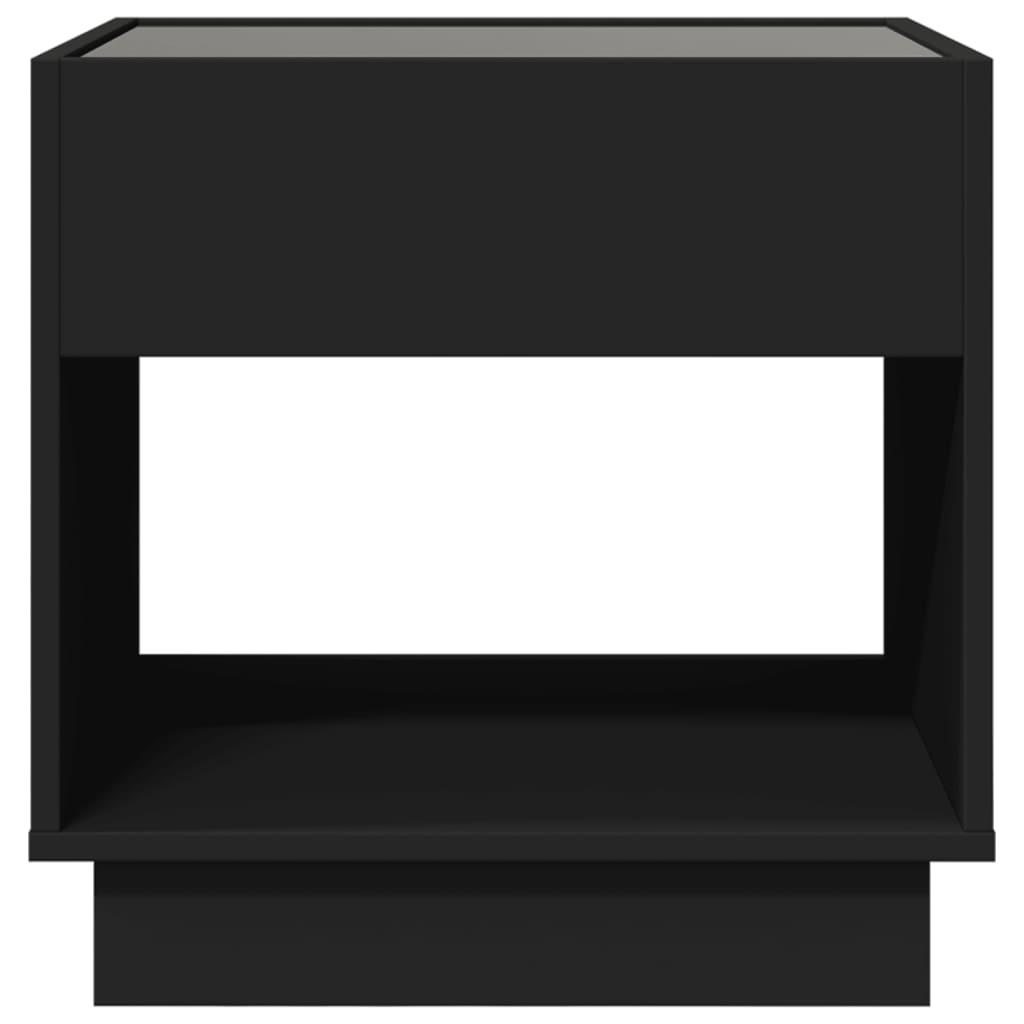 Mesa de cabeceira com luzes LED Infinity 50x50x50 cm preto