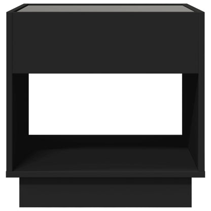 Mesa de cabeceira com luzes LED Infinity 50x50x50 cm preto