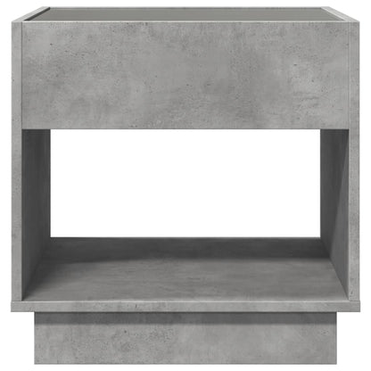 Mesa de cabeceira c/ LED Infinity 50x50x50 cm cinzento cimento